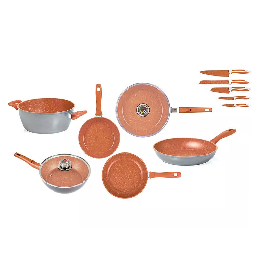 Imagen de Batería Cocina Flavor Stone 3336083Family Set Copper 13 Pzs.